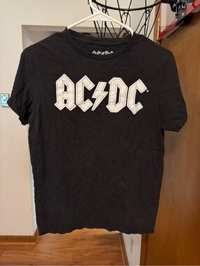 AC/DC Black Tee with White Logo for Kids